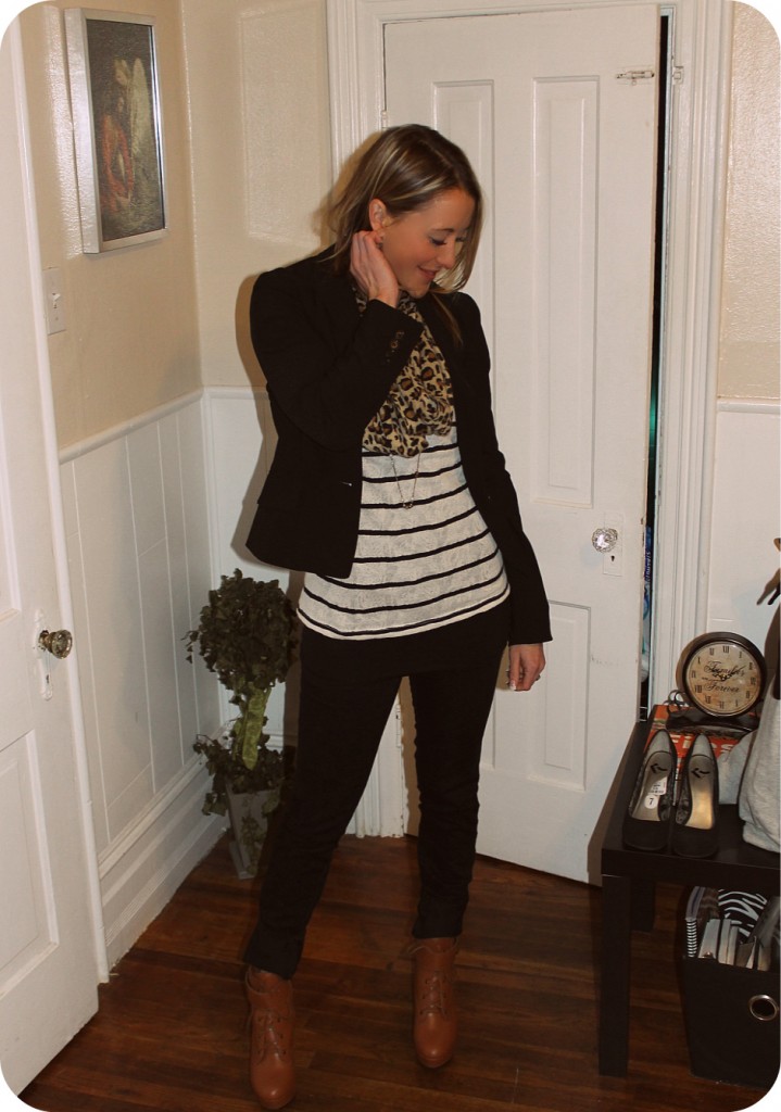 black & white striped shirt looking to the side - picasa edited